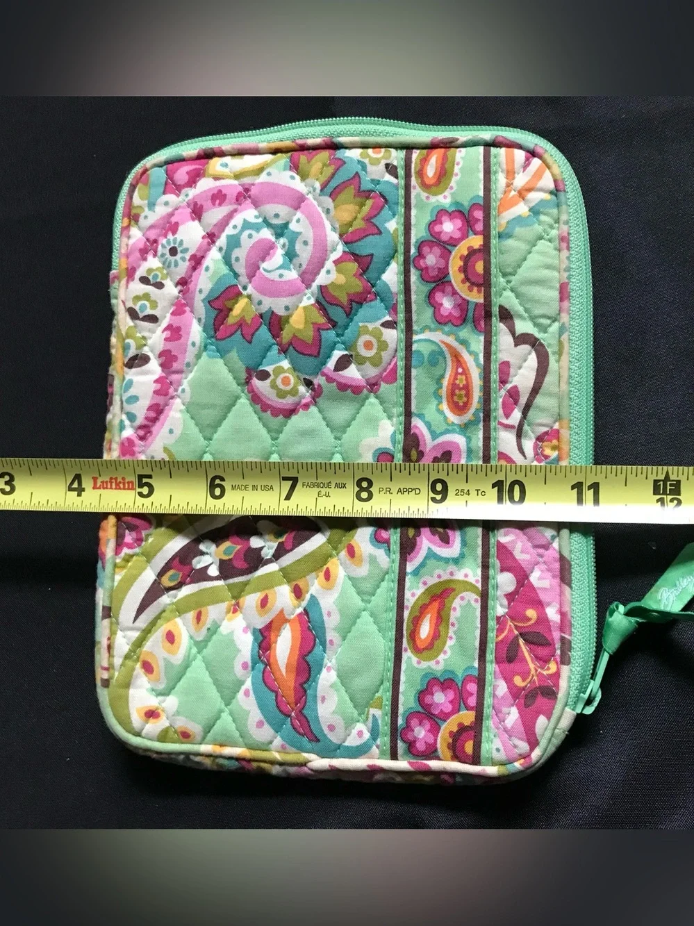Vera Bradley Tutti Frutti Quilted Tablet Sleeve Zip Case Organizer